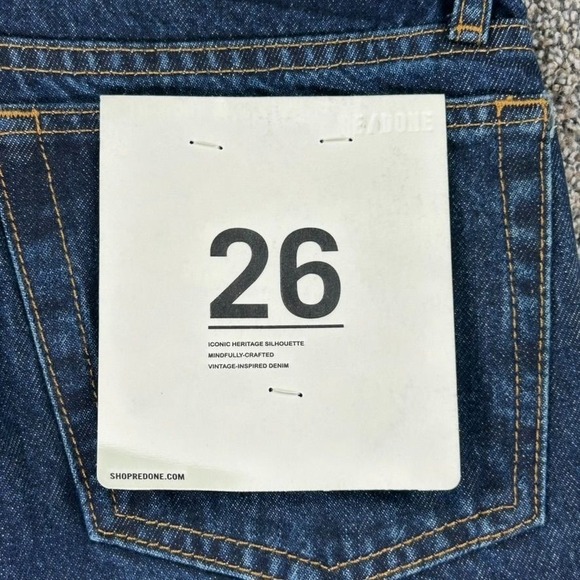 NEW Re/Done 70s Low Rise Straight Denim Jeans Womens 26 Heritage Rinse Casual - Picture 9 of 16
